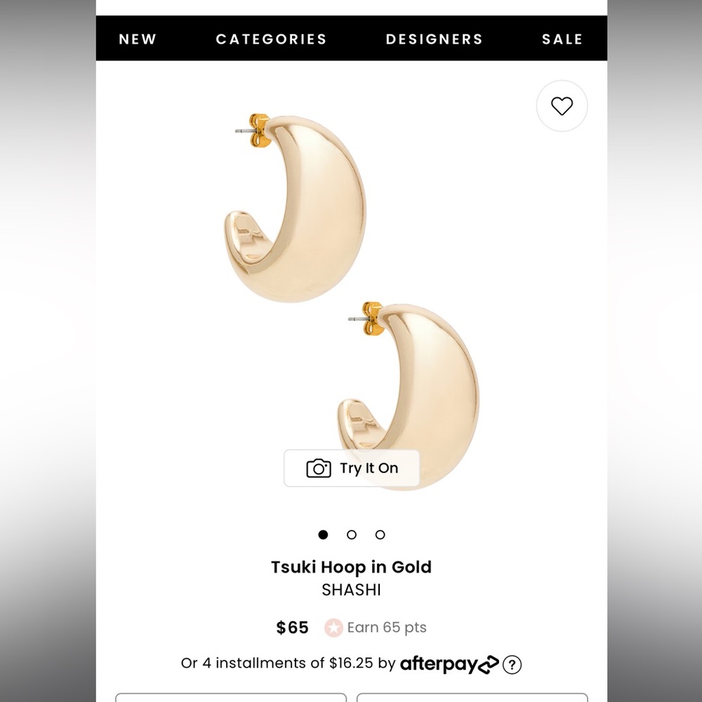 Shashi tsuki hoop gold